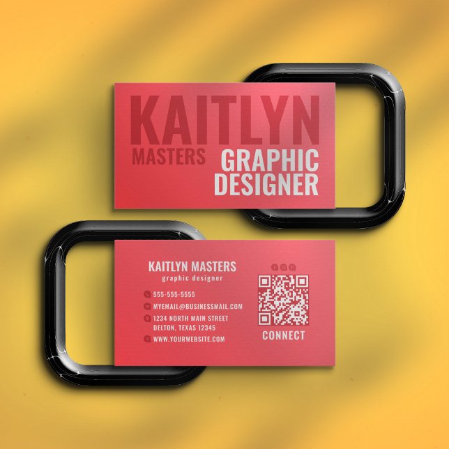 Minimalistic Bold Vibrant Pink Typography Business Card (Creator Uploaded)