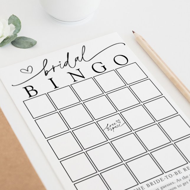 Minimalistic Bridal Shower Bingo Game Card (Creator Uploaded)