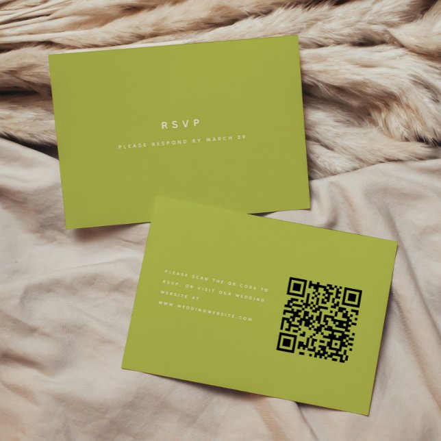 Minimalistic Bright Green Wedding RSVP QR Code (Creator Uploaded)