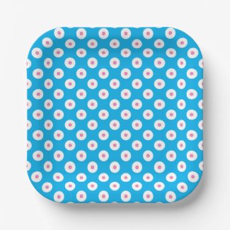 Minimalistic Bright Pink and White Dots on Blue