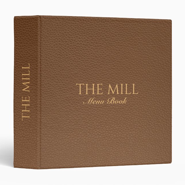 Minimalistic Brown Leather Texture  3 Ring Binder (Front/Spine)