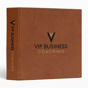 Minimalistic Brown Leather Texture 3 Ring Binder