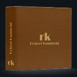 Minimalistic Brown Vintage Leather Texture Image 3 Ring Binder<br><div class="desc">Simple,  minimalistic design. Image of a vintage brown leather texture with custom gold tones text.
If you need assistance customizing this design,  please message me.
We always provide the free custom designs on any Zazzle product.</div>
