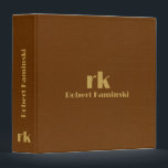 Minimalistic Brown Vintage Leather Texture Image 3 Ring Binder<br><div class="desc">Simple,  minimalistic design. Image of a vintage brown leather texture with custom gold tones text.
If you need assistance customizing this design,  please message me.
We always provide the free custom designs on any Zazzle product.</div>