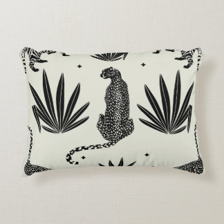 Minimalistic Cheetah Illustration Vintage Accent Pillow