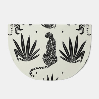 Minimalistic Cheetah Illustration Vintage Doormat