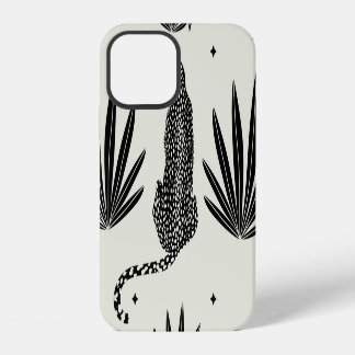 Minimalistic Cheetah Illustration Vintage iPhone 12 Case