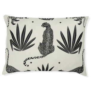 Minimalistic Cheetah Illustration Vintage Pet Bed