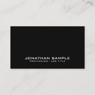 Minimalistic Chic Design Black Plain Professional Business Card