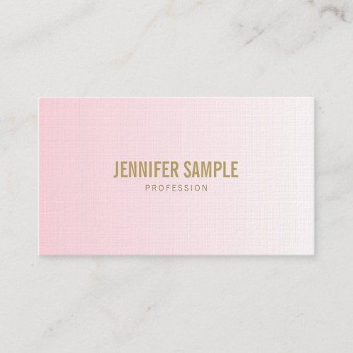 Minimalistic Chic Design Pink Gold Luxury Trendy Business Card