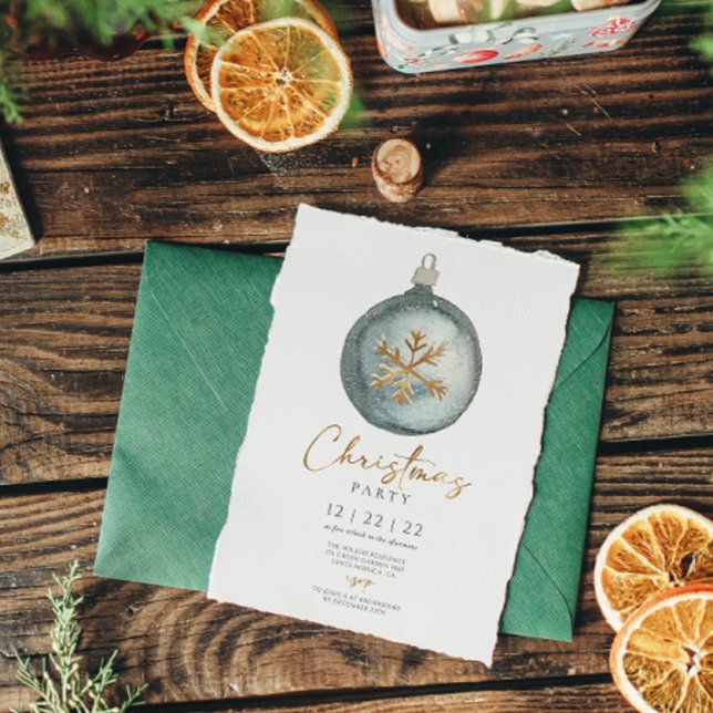 Minimalistic Christmas Ornament Winter Party Invitation (Creator Uploaded)