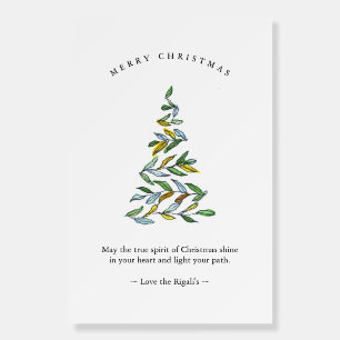 Minimalistic Christmas Tree Sign Watercolor 