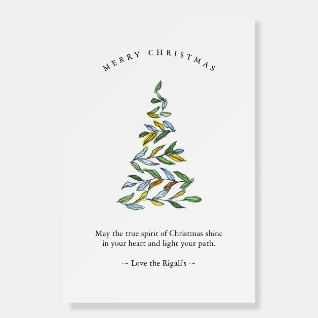 Minimalistic Christmas Tree Sign Watercolor  (Front)