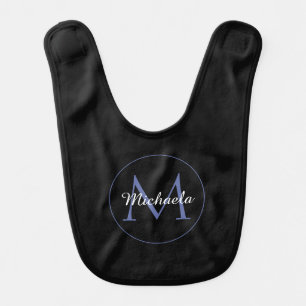 Minimalistic circle modern monogram initial name baby bib