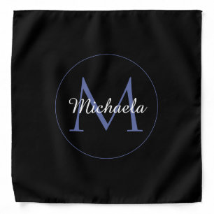 Minimalistic circle modern monogram initial name bandana