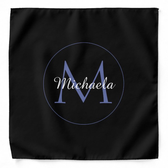 Minimalistic circle modern monogram initial name bandana (Front)