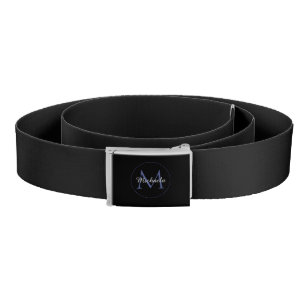 Minimalistic circle modern monogram initial name belt