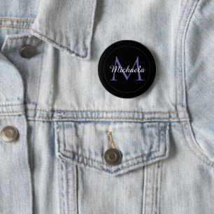 Minimalistic circle modern monogram initial name button