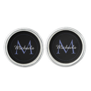 Minimalistic circle modern monogram initial name cufflinks
