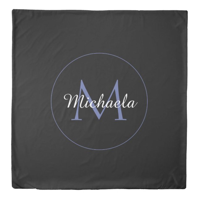 Minimalistic circle modern monogram initial name duvet cover (Front)