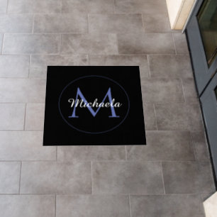 Minimalistic circle modern monogram initial name floor decals