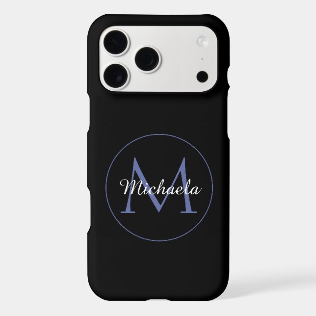 Minimalistic circle modern monogram initial name iPhone case (Back)