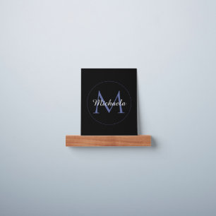 Minimalistic circle modern monogram initial name picture ledge
