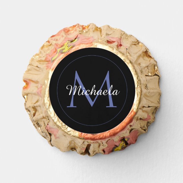 Minimalistic circle modern monogram initial name reese's peanut butter cups (Front)