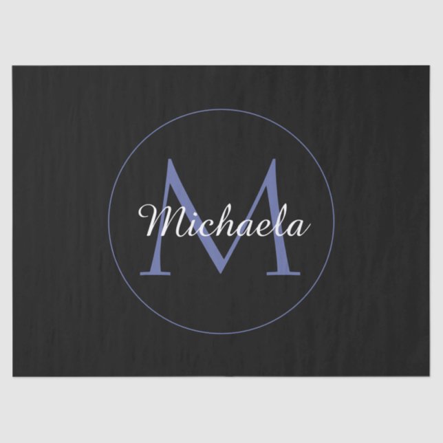 Minimalistic circle modern monogram initial name tissue paper (Front)