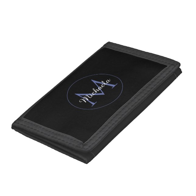 Minimalistic circle modern monogram initial name tri-fold wallet (Bottom)