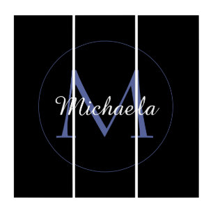 Minimalistic circle modern monogram initial name triptych