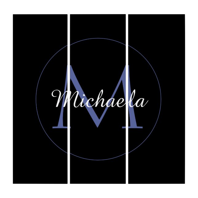 Minimalistic circle modern monogram initial name triptych (Front)