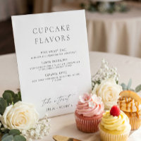Minimalistic Classy Cupcake Flavors Wedding Sign