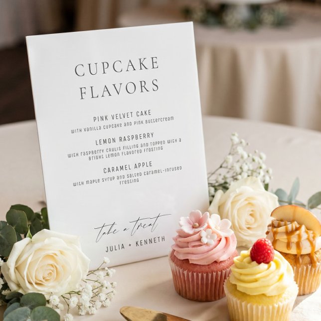 Minimalistic Classy Cupcake Flavors Wedding Sign (Creator Uploaded)