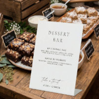 Minimalistic Classy Dessert Menu Wedding Sign