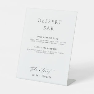 Minimalistic Classy Dessert Menu Wedding Sign