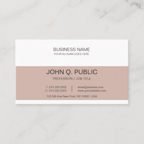 Minimalistic Company Elegant Harmonic Colors Plain Business Card