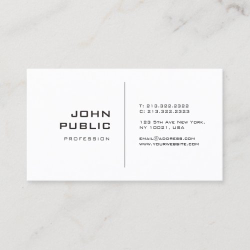 Minimalistic Creative Design Modern Sleek Plain Business Card