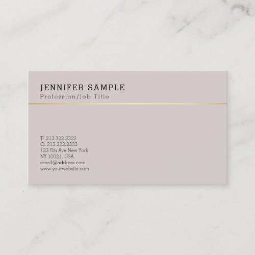 Minimalistic Creative Plain Elegant Classic Colors Business Card
