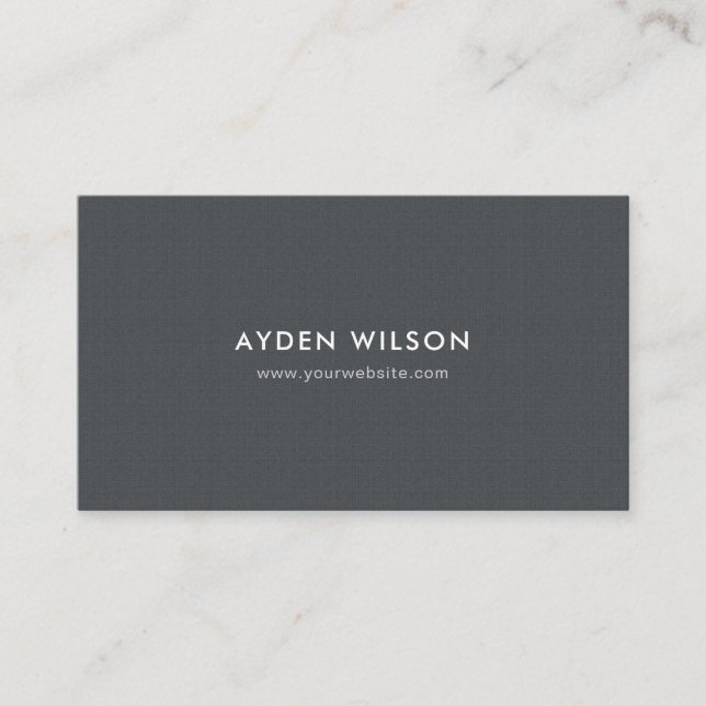 Minimalistic Dark Gray Black Professional Business Card (Front)