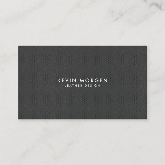 Minimalistic DarkGray Faux Leather Business Card