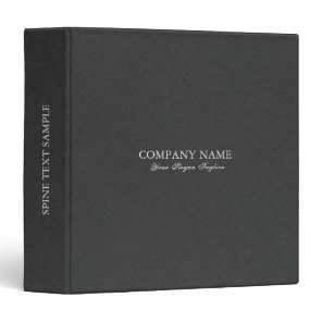 Minimalistic Dark Gray Linen Texture  3 Ring Binder