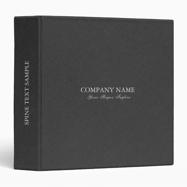Minimalistic Dark Gray Linen Texture  3 Ring Binder (Front/Spine)
