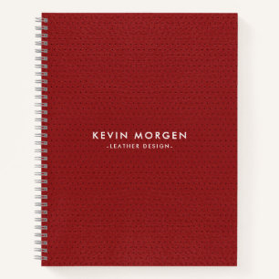 Minimalistic Dark-Red Vintage Faux Leather Notebook