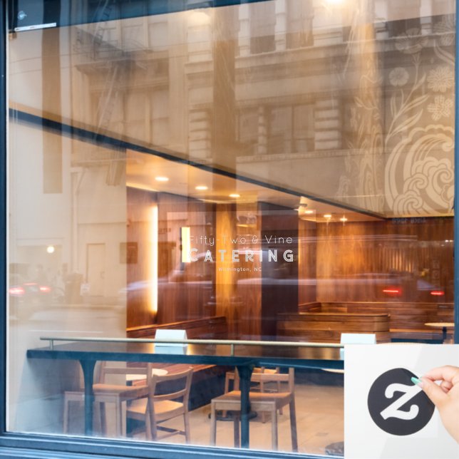 Minimalistic Deco Style | Platinum Silver Window Cling (Cafe Window)