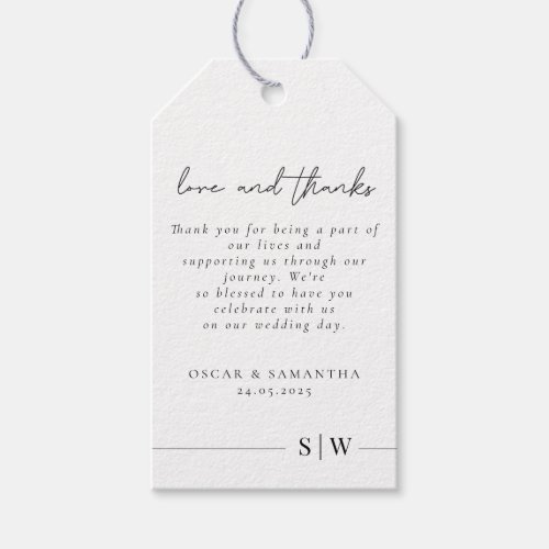 Minimalistic Design  Elegant  Modern  Wedding Gift Tags