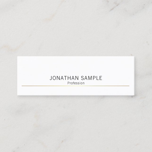 Minimalistic Design Gold Plain Luxury Professional Mini Business Card (Front)