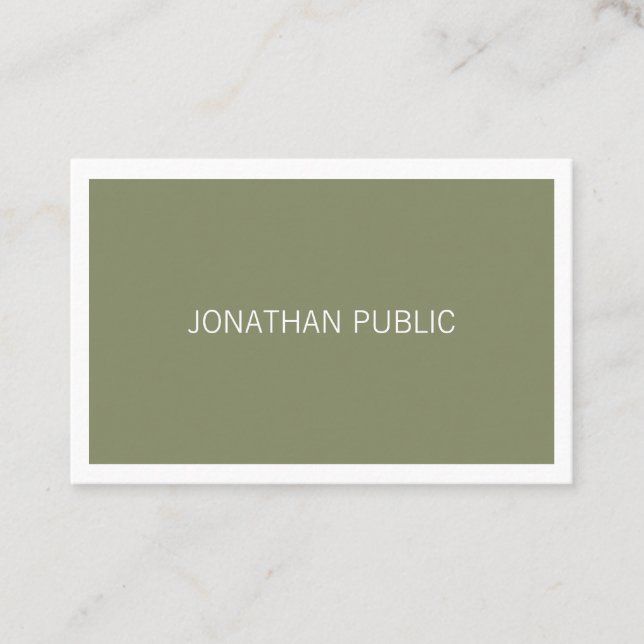 Minimalistic Design Simple Stylish Trendy Luxury Business Card (Front)