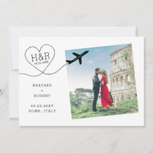 Minimalistic Destination Wedding Photo Save The Date