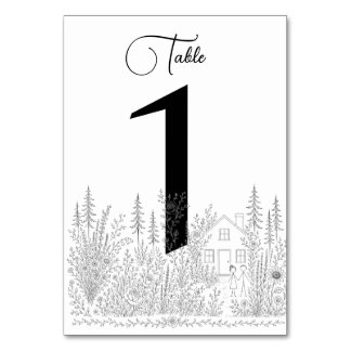 Minimalistic Doodle Wedding Table Numbers
